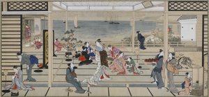 Réjouissances au clair de lune à Dozo Sagami, période Edo - Kitagawa Utamaro